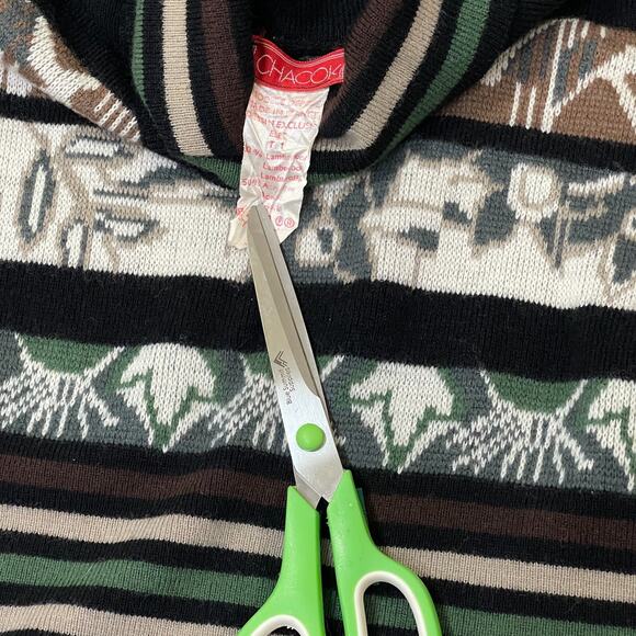 Chacok Sweater Lambs Wool Blend France Boho Bat Wing Sleeves Vintage Mock Flawed - Picture 5 of 11